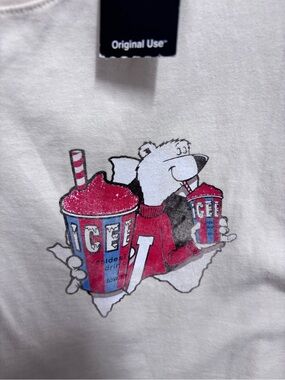 Ice White Graphic Tee with Blue ICEE Logo